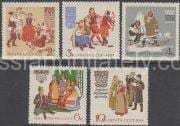 1961 SC 2435-2439. Costumes of the peoples of the USSR. Scott 2418, 2420, 2423-2425