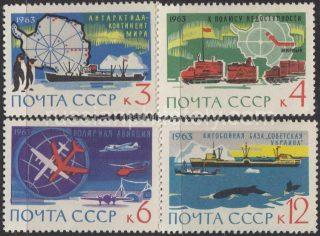 1963 Sc 2822-2825.  Antarctica - the peace continent. Scott 2779-2782