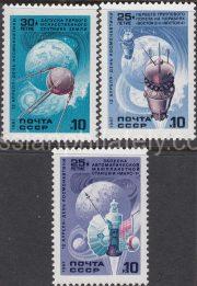 1987 Sc 5750-5752 Cosmonautics Day Scott 5545-5547