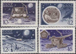 1971 SC 3906-3909 Soviet Moon Exploration Scott 3834-3837