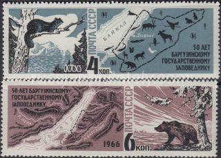 1966 Sc 3287-3288 50th Anniversary of Barguzin Nature Reserve Scott 3218-3219