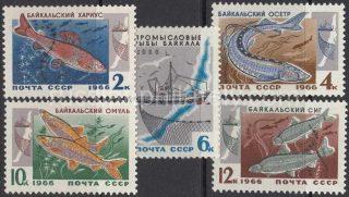 1966 Sc 3313-3317 Fish Resources of Lake Baikal Scott 3240-3244