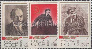 1968 SC 3533-3535 Lenin in Documentary Photographs Scott 3459-3461