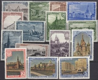 1947 Sc 1073-1087 800th Anniversary of Moscow Scott 1132-1146