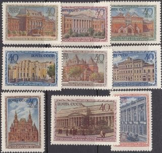 1950 Sc 1415-1423 Museums of Moscow Scott 1449-1457