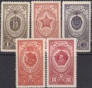 1952-1953 Sc 1609-1613 Orders and Medals of the USSR Scott 1650-1654