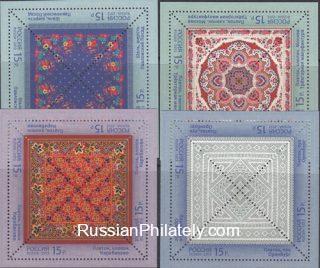 2013 Sc 1713L-1716L Arts & Crafts of Russia. Shawls Scott 7462-7465
