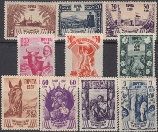 1939 Sc 591-600 All-Russian Agricultural Exhibition Scott 724-733