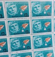 1964 Sc 2928 Full sheet. Yuri Gagarin and "Vostok" Scott 2889