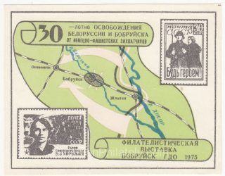 1974 Bobruysk #2 Error Missed red color. 7th Youth Philatelic Exhibition